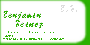 benjamin heincz business card